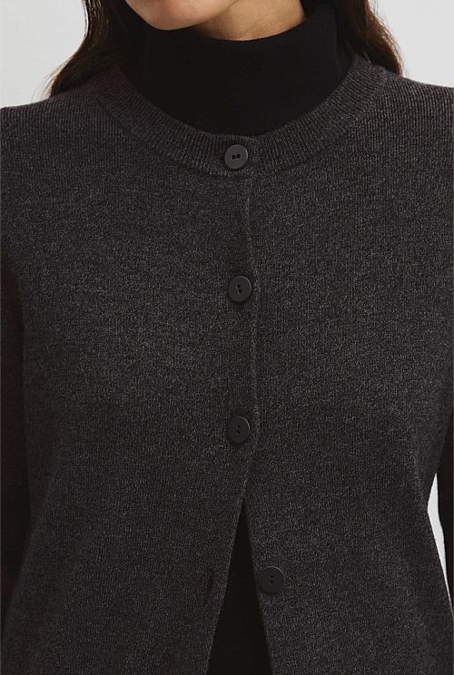 Compact Wool Longline Cardigan