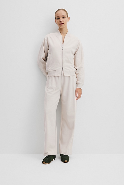 Australian Good Earth Cotton Zip Bomber Sweat