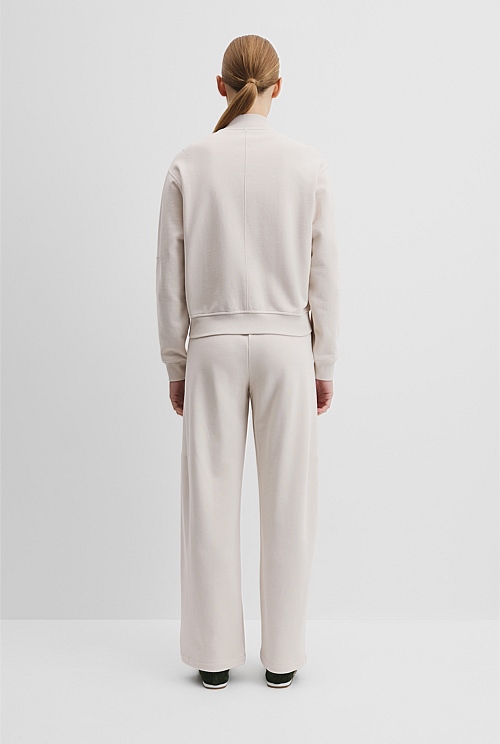 Australian Good Earth Cotton Zip Bomber Sweat