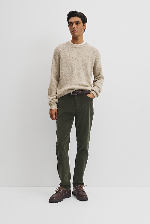 Merino Nep Wool Blend Crew Neck Knit