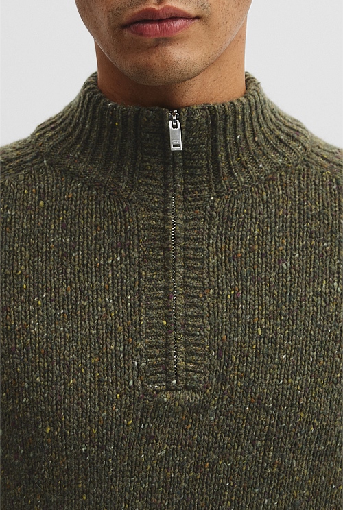 Merino Nep Quarter Zip Knit