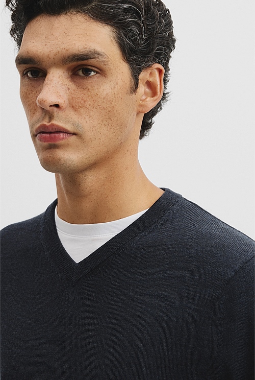 Merino Wool V-Neck Knit