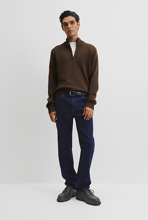 Australian Good Earth Cotton Half Zip Knit