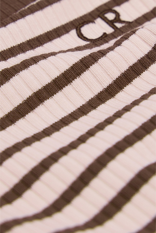 Organically Grown Cotton Blend Flare Rib Pant
