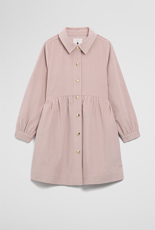 Organically Grown Cotton Cord Button Through Dress