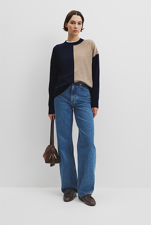 Colour Block Merino Knit