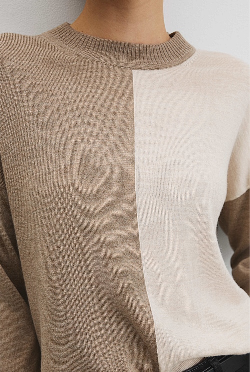 Colour Block Merino Knit