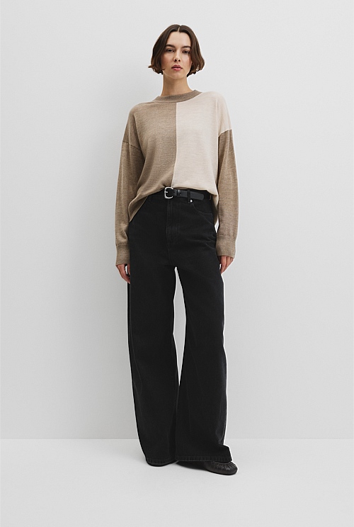 Colour Block Merino Knit