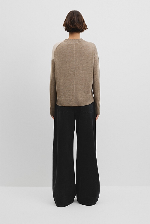 Colour Block Merino Knit