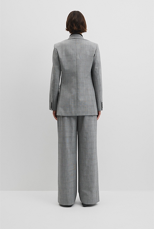 Glen Check Double Breasted Blazer
