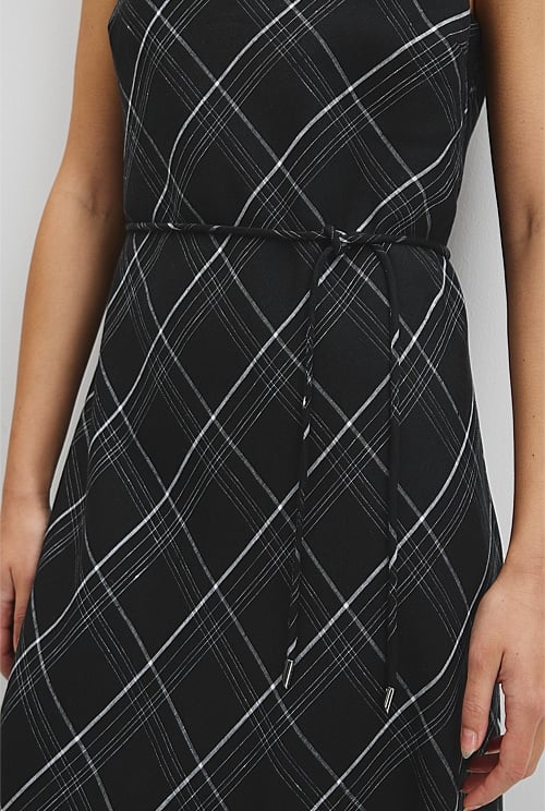 Organically Grown Linen Check Maxi Dress Organically Grown Linen Check Maxi Dress