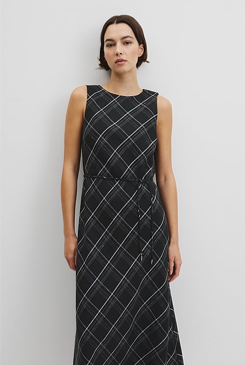 Organically Grown Linen Check Maxi Dress Organically Grown Linen Check Maxi Dress