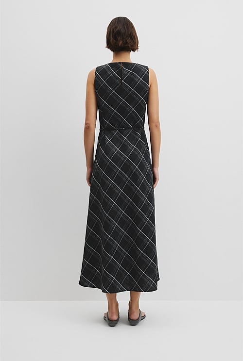 Organically Grown Linen Check Maxi Dress Organically Grown Linen Check Maxi Dress