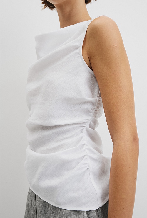 Ruched Linen Tank Ruched Linen Tank