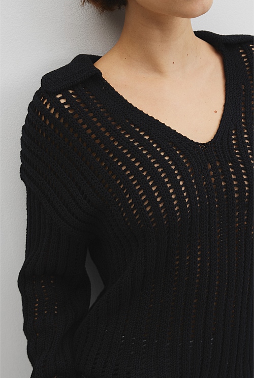 Australian Good Earth Cotton Long Sleeve Tape Knit Australian Good Earth Cotton Long Sleeve Tape Knit