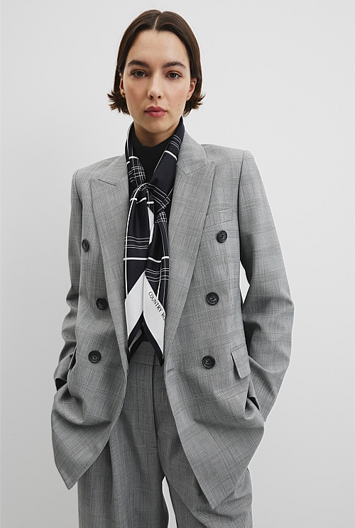 Silk Check Scarf Silk Check Scarf