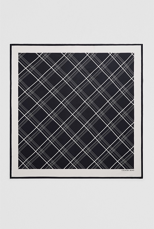 Silk Check Scarf Silk Check Scarf