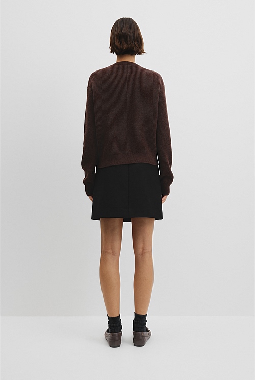 Australian Cotton Wool Blend Zip Through Knit Cardigan