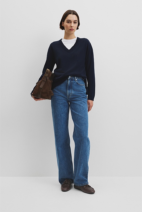 Lightweight Merino Wool V-Neck Knit
