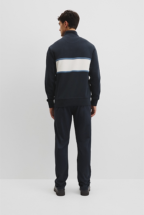 Australian Cotton Modern Logo Quarter Zip Sweat Australian Cotton Modern Logo Quarter Zip Sweat