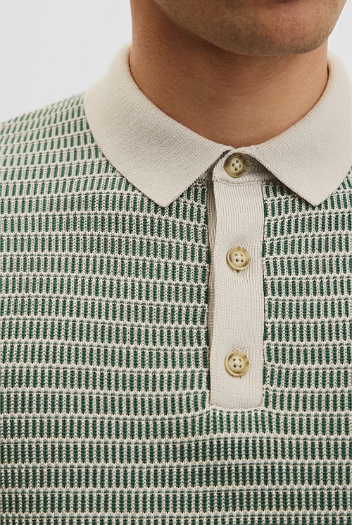 Australian Cotton Textured Knit Polo