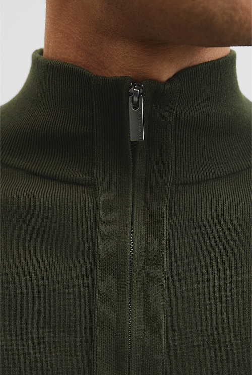 Australian Cotton Silk Blend Zip Through Knit Jacket Australian Cotton Silk Blend Zip Through Knit Jacket