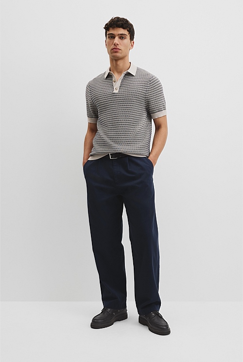 Australian Cotton Textured Knit Polo