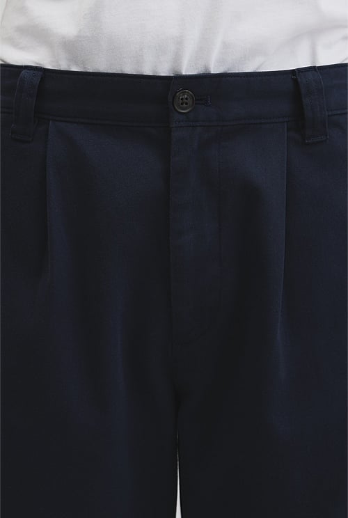 Pleated Wide Leg Chino