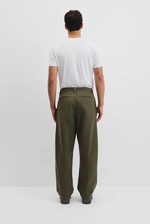 Pleated Wide Leg Chino