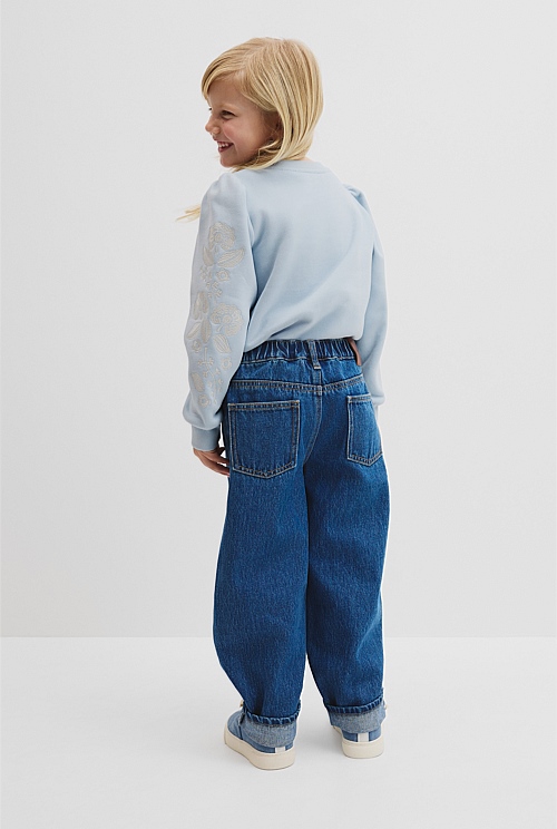 Australian Cotton Embroidered Sleeve Sweat