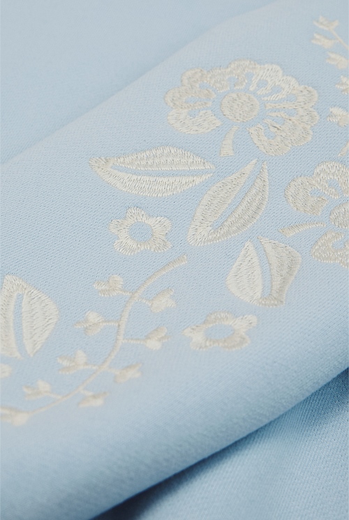 Australian Cotton Embroidered Sleeve Sweat