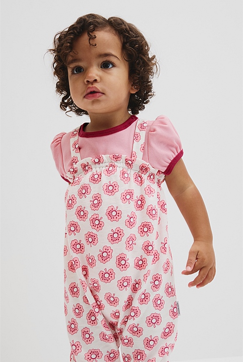 Short Sleeve Printed Overall Set Short Sleeve Printed Overall Set