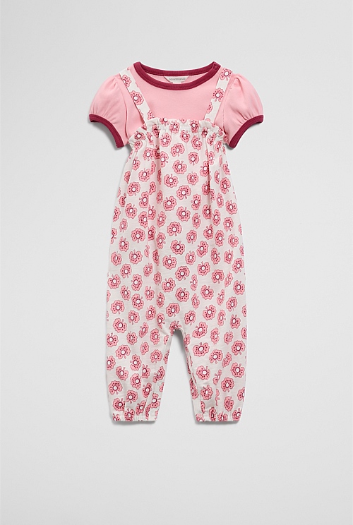 Short Sleeve Printed Overall Set Short Sleeve Printed Overall Set