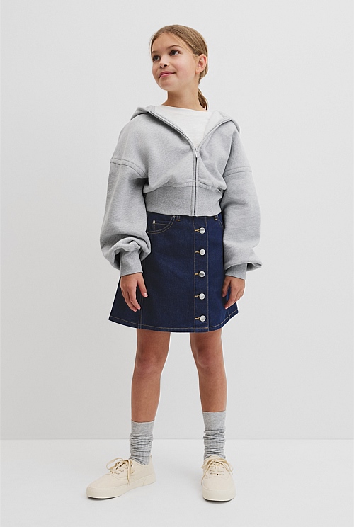 Teen Australian Cotton Cropped Zip Through Jacket`