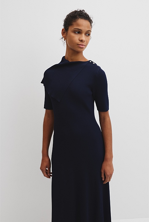 Trim Detail Knit Dress