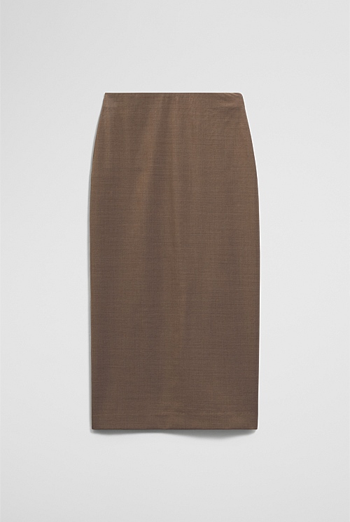 Wool Blend Midi Tailored Skirt Wool Blend Midi Tailored Skirt