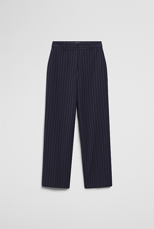 Wool Blend Tailored Straight Pinstripe Pant Wool Blend Tailored Straight Pinstripe Pant