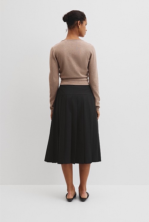 Merino Button Detail Wrap Knit