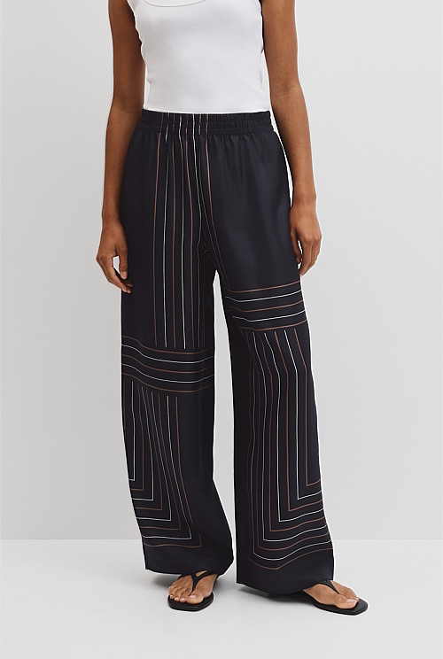 Scarf Stripe Silk Pant Scarf Stripe Silk Pant
