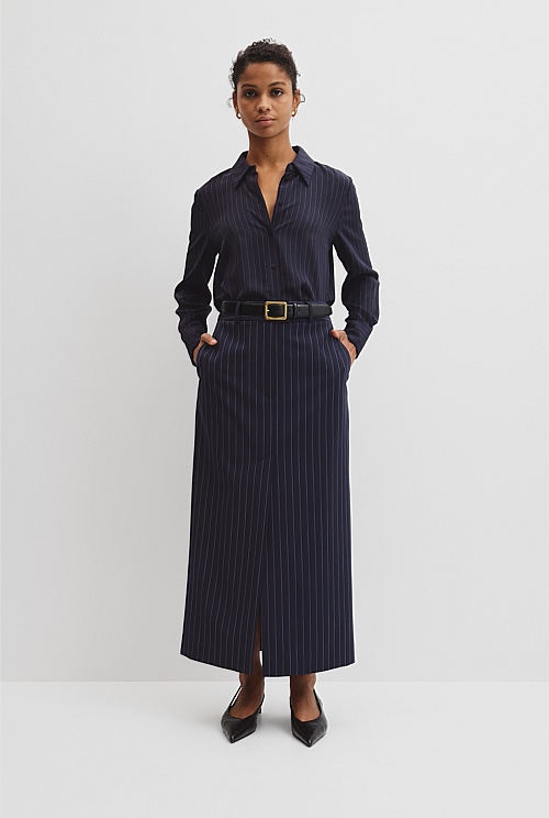 Pinstripe Silk Shirt Pinstripe Silk Shirt