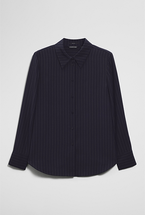 Pinstripe Silk Shirt Pinstripe Silk Shirt