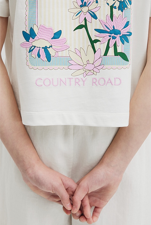 Teen Australian Cotton Short Sleeve Boxy Print T-Shirt Teen Australian Cotton Short Sleeve Boxy Print T-Shirt