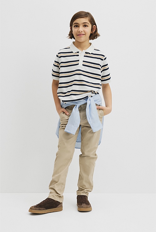 Teen Australian Cotton Stripe Polo Teen Australian Cotton Stripe Polo