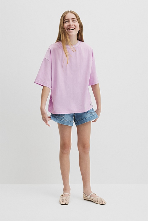 Teen Australian Cotton Short Sleeve Oversized T-Shirt Teen Australian Cotton Short Sleeve Oversized T-Shirt