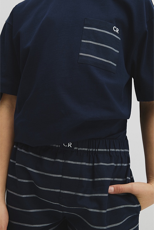 Teen Australian Cotton Short Sleeve Boxer Pyjama Set Teen Australian Cotton Short Sleeve Boxer Pyjama Set