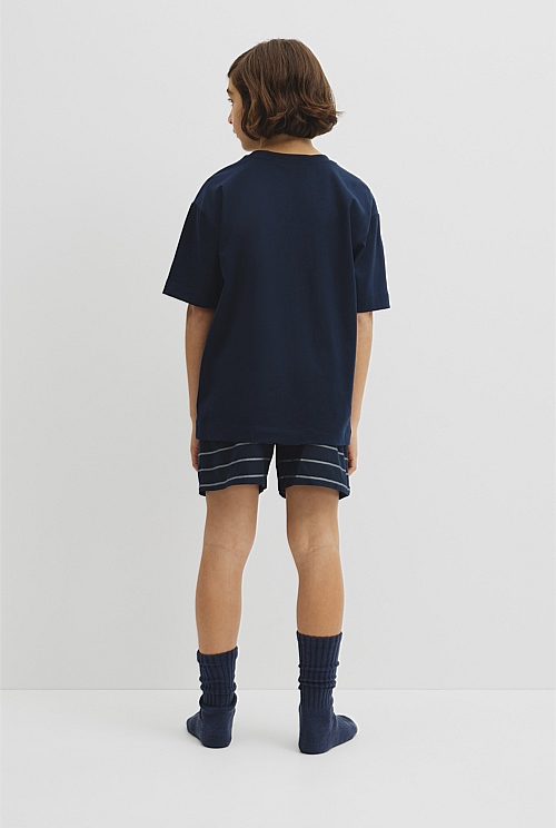 Teen Australian Cotton Short Sleeve Boxer Pyjama Set Teen Australian Cotton Short Sleeve Boxer Pyjama Set