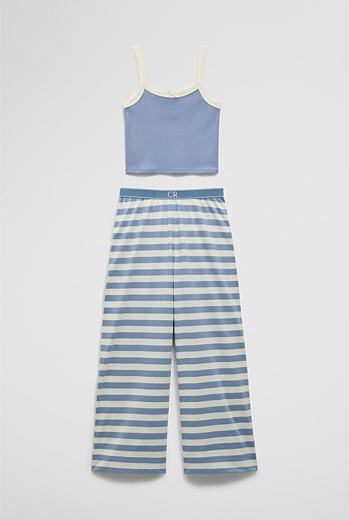 Teen Australian Cotton Sleeveless Cami Sleep Set Teen Australian Cotton Sleeveless Cami Sleep Set
