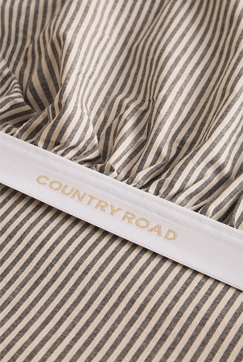 Brae Australian Cotton Stripe Queen Fitted Sheet Brae Australian Cotton Stripe Queen Fitted Sheet