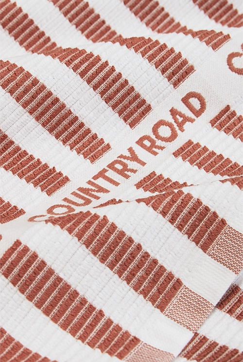 CR Stripe Australian Cotton Tea Towel Pack of 3 CR Stripe Australian Cotton Tea Towel Pack of 3