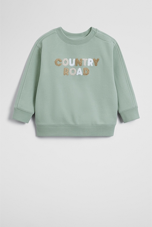 Australian Cotton Contrast Boucle Sweat Australian Cotton Contrast Boucle Sweat